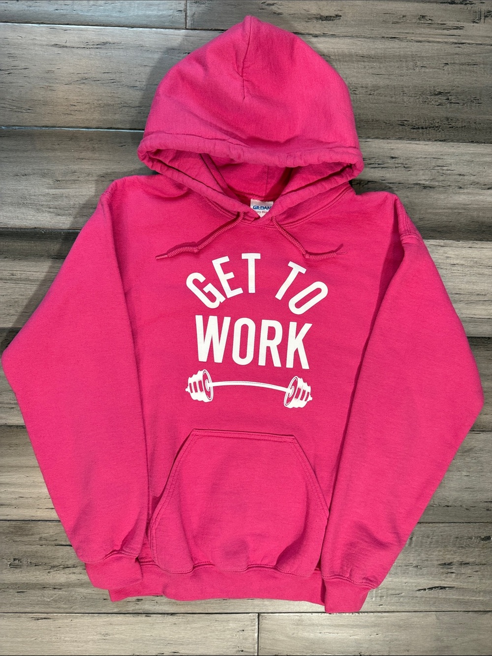 Hot Pink "Get To Work" Pullover Hoodie